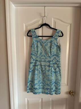 Kaeli Smith Sleeveless Nautical Rope Print Sheath Dress Size 10